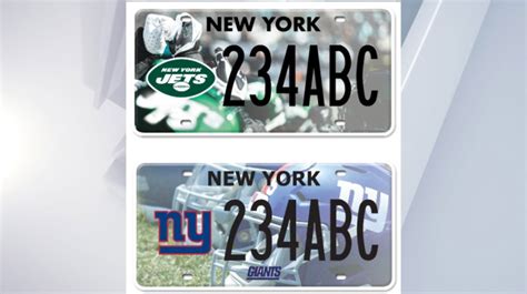 DMV releases Giants, Jets themed license plates